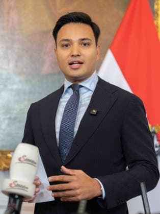 September 22, 2026: Federal Government Cabinet Meeting; Yannick Shetty, Member of the National Council and NEOS Caucus Leader, attended the Cabinet Meeting on September 22, 2026, followed by a doorstep interview and press reception at the Federal Chancellery in Vienna, Vienna, Austria