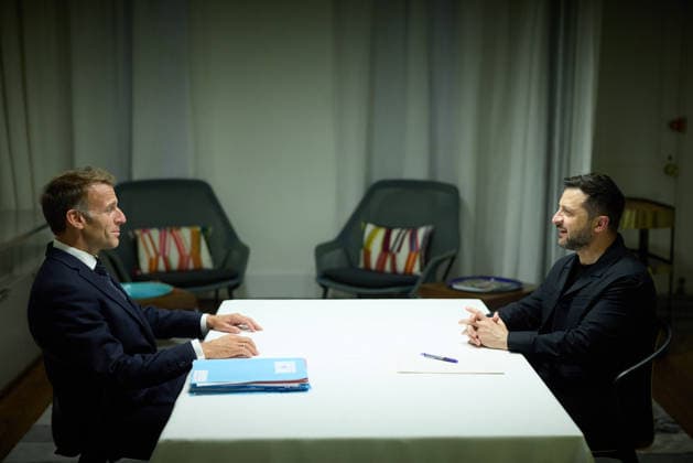 Zelenskyy meets Macron in New York President of Ukraine Volodymyr Zelenskyy meets President of France Emmanuel Macron on the sidelines of the 81st United Nations General Assembly in New York City on September 21, 2026., Credit:YPV2026 B66 Avalon  Copyright: xYPV2026x xB66x xAvalonx 1137217772