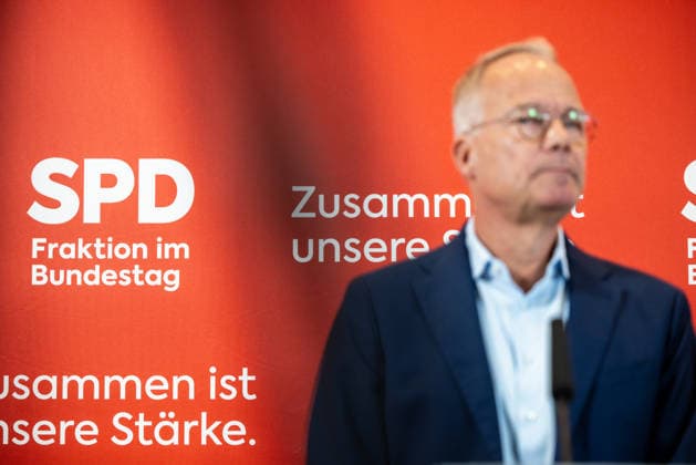 Press Statement by the SPD Parliamentary Group in the Bundestag, Berlin, Germany, on September 22, 2026. Matthias Miersch, Chair of the Parliamentary Group and Member of the Bundestag, speaks to the press and journalists on the parliamentary group floor of the Bundestag.