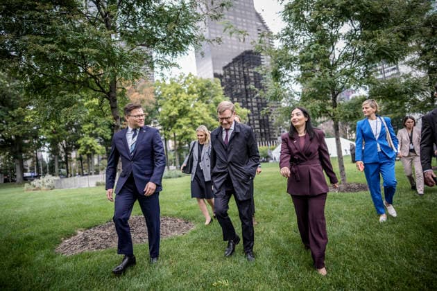 Trip by Federal Foreign Minister Johann Wadephul to New York to attend the UN General Assembly; meeting with Reem Alabali Radovan, Federal Minister for Economic Cooperation and Development, and Federal Environment Minister Carsten Schneider, September 22, 2026; photographed on behalf of the Federal Foreign Office, New York City, New York Copyright: xDominikxButzmannx