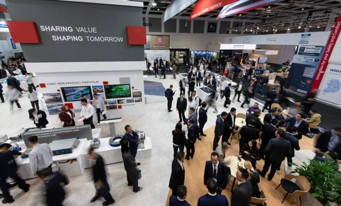 (260922) -- BERLIN, Sept. 22, 2026 -- People visit the booth of CRRC during the 2026 International Trade Fair for Transport Technology (InnoTrans 2026) in Berlin, Germany, Sept. 22, 2026. The fair kicked off here on Tuesday and will last until Sept. 25. ) GERMANY-BERLIN-INNOTRANS 2026-OPENING ZhangxHaofu 