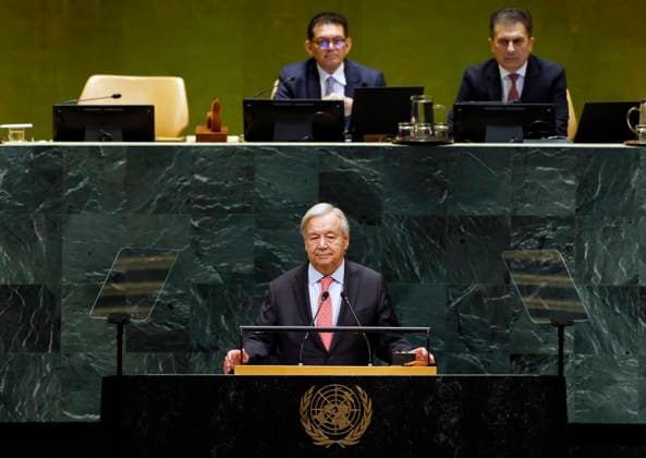 Secretary-General of the United Nations Antonio Guterres speaks at the United Nations General Assembly 81st session General Debate at the UN Headquarters on Tuesday, September 22, 2026 in New York City.  NYP20260922101 JOHNxANGELILLO