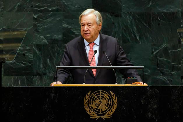 Secretary-General of the United Nations Antonio Guterres speaks at the United Nations General Assembly 81st session General Debate at the UN Headquarters on Tuesday, September 22, 2026 in New York City.  NYP20260922102 JOHNxANGELILLO