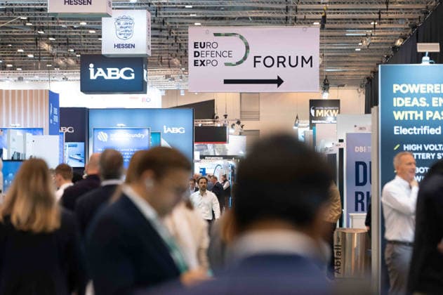 Visitors at the Eudex trade show, overview, feature, background image, stock photo, EUDEX Euro Defense Expo trade show, on September 22, 2026, at Messe Essen, Germany