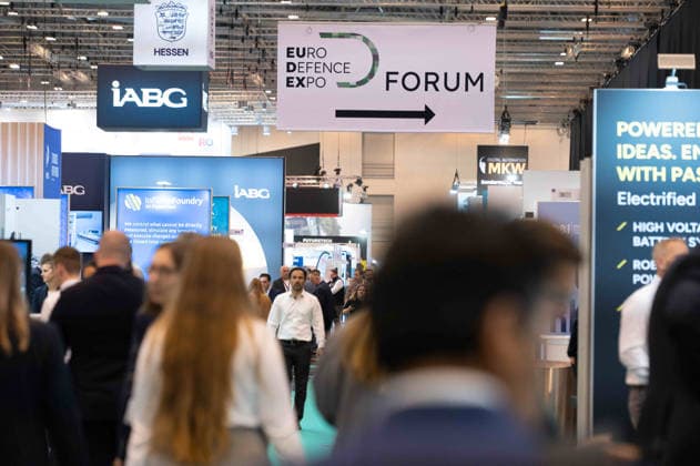 Visitors at the Eudex trade show, overview, feature, background image, stock photo, EUDEX Euro Defense Expo trade show, on September 22, 2026, at Messe Essen, Germany