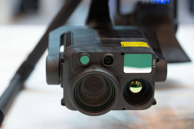 A drone equipped with thermal imaging cameras; reconnaissance, surveillance, observation; feature; background image; symbolic photo; EUDEX Euro Defense Expo, on September 22, 2026, at Messe Essen, Germany