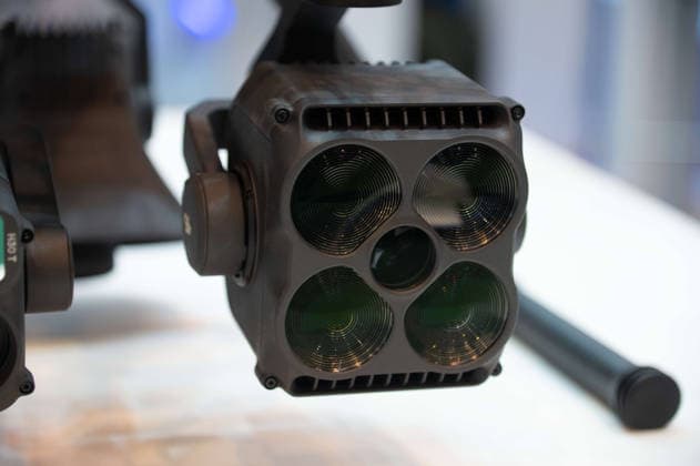 A drone equipped with thermal imaging cameras; reconnaissance, surveillance, observation; feature; background image; symbolic photo; EUDEX Euro Defense Expo, on September 22, 2026, at Messe Essen, Germany