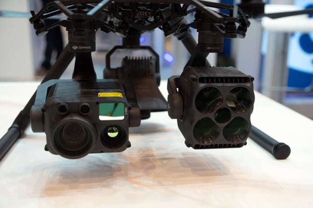A drone equipped with thermal imaging cameras; reconnaissance, surveillance, observation; feature; background image; symbolic photo; EUDEX Euro Defense Expo, on September 22, 2026, at Messe Essen, Germany
