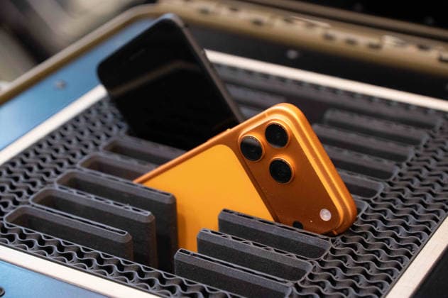 A protective case for storing smartphones to prevent eavesdropping, anti-spy protection, EUDEX Euro Defense Expo, on September 22, 2026, at Messe Essen in Germany