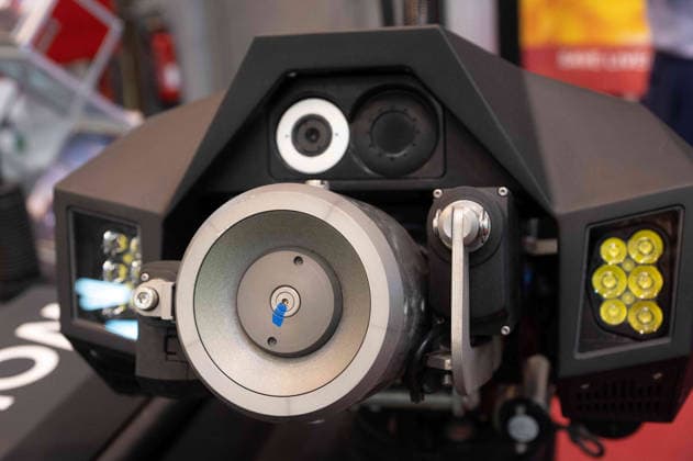 Fire extinguishing system on a HyperX1, tracked fire-extinguishing robot, feature, background image, stock photo, EUDEX Euro Defense Expo trade show, on September 22, 2026, at the Essen Exhibition Center in Germany