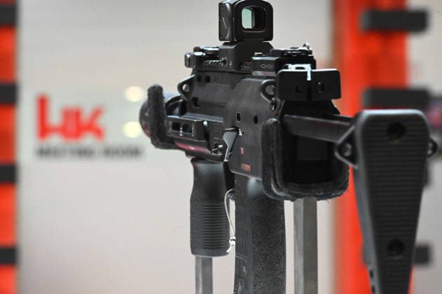 Heckler & Koch (HK) booth, small arms, pistols, machine guns, rifles for special forces, EUDEX Euro Defense Expo, on September 22, 2026, at Messe Essen, Germany