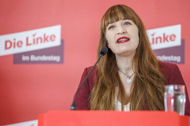 Statement by Die Linke s Heidi Reichinnek during a Die Linke press conference on September 22, 2026, in Berlin, Berlin, Berlin, Germany, Reichstag
