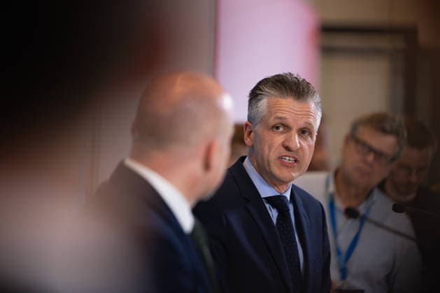 Press Statement by the CDU CSU Parliamentary Caucus in the Bundestag, Berlin, Germany, on September 22, 2026. CDU CSU Caucus Chair Thorsten Frei speaks to the press and journalists on the caucus floor of the Bundestag.