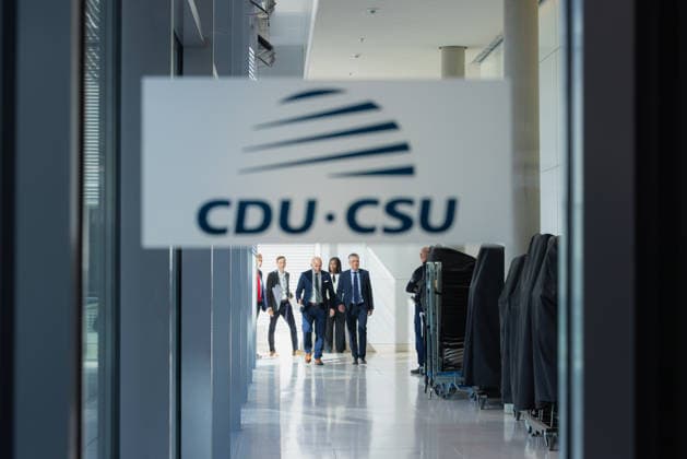 Press Statement by the CDU CSU Parliamentary Caucus in the Bundestag, Berlin, Germany, on September 22, 2026. CDU CSU Caucus Chair Thorsten Frei and his colleague Alexander Hoffmann (CSU) are making a press statement on behalf of the caucus.