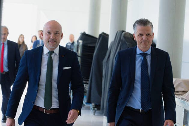 Press Statement by the CDU CSU Parliamentary Caucus in the Bundestag, Berlin, Germany, on September 22, 2026. CDU CSU Caucus Chair Thorsten Frei and his colleague Alexander Hoffmann (CSU) are making a press statement on behalf of the caucus.