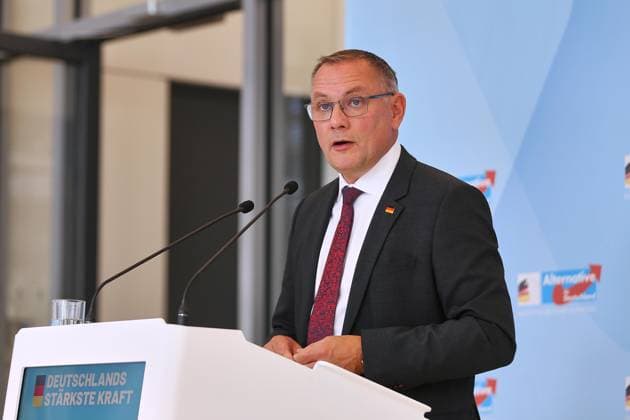 Berlin, Germany, September 22, 2026 German Bundestag AfD caucus meeting Tino Chrupalla of the AfD issues a press statement Copyright: xdtsxNachrichtenagenturx dts_135938