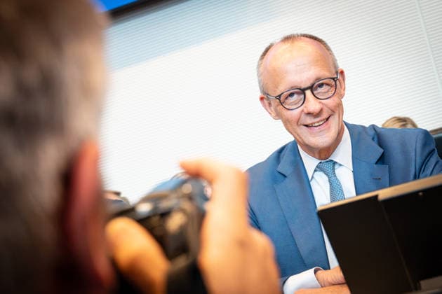 Chancellor Friedrich Merz at the start of the CDU and CSU caucus meeting in the German Bundestag; Session Week in the German Bundestag; Statements and the start of caucus meetings; Berlin, Berlin, Germany, Bundestag