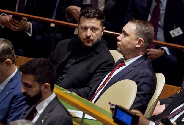 President of Ukraine, Volodymyr Zelensky attends the UN General Assembly 81st session General Debate in UN General Assembly Hall at the United Nations Headquarters on Tuesday, September 22, 2026 in New York City.  NYP20260922406 PETERxFOLEY