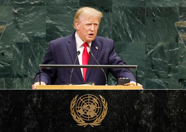 United States President Donald Trump speaks at the United Nations General Assembly 81st session General Debate at the UN Headquarters on Tuesday, September 22, 2026 in New York City.  NYP20260922119 JOHNxANGELILLO