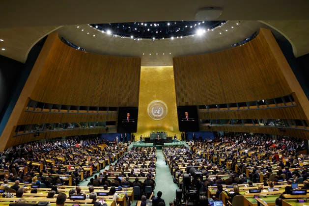 United States President Donald Trump speaks at the United Nations General Assembly 81st session General Debate at the UN Headquarters on Tuesday, September 22, 2026 in New York City.  NYP20260922121 JOHNxANGELILLO