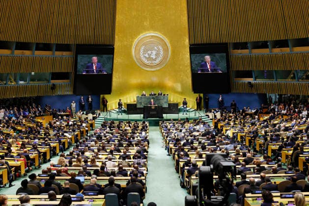 United States President Donald Trump speaks at the United Nations General Assembly 81st session General Debate at the UN Headquarters on Tuesday, September 22, 2026 in New York City.  NYP20260922122 JOHNxANGELILLO