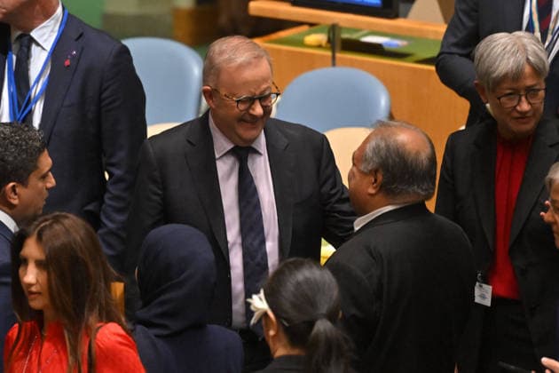 ANTHONY ALBANESE UNITED STATES VISIT, Australia™s Prime Minister Anthony Albanese at the opening addresses of the United Nations General Assembly in New York, Tuesday, September 22, 2026. ( NO ARCHIVING NEW YORK New York United States of America  Copyright: xMICKxTSIKASx 20260923194473281171
