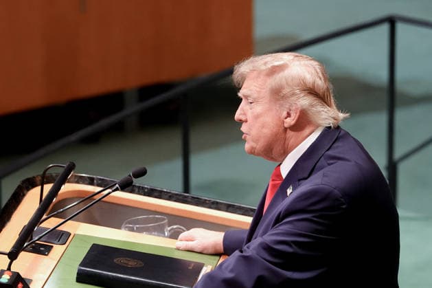 U.S. President Donald Trump said during his address to the UN General Assembly that the war in Ukraine will end sooner than people think in New York, United States, 22 September 2026. Trump says the war in Ukraine will end sooner than people think !ACHTUNG: NUR REDAKTIONELLE NUTZUNG!  Copyright: xOCTAVIOxGUZMÁNx AME9612 20260922-55021472633_1