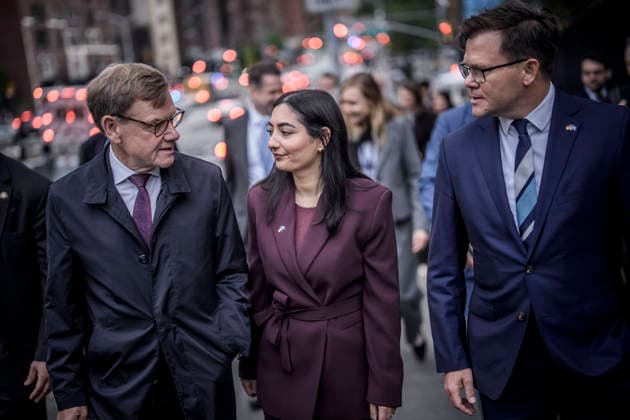 Trip by Federal Foreign Minister Johann Wadephul to New York to attend the UN General Assembly; meeting with Reem Alabali Radovan, Federal Minister for Economic Cooperation and Development, and Federal Environment Minister Carsten Schneider, September 22, 2026; photographed on behalf of the Federal Foreign Office, New York City, New York Copyright: xDominikxButzmannx