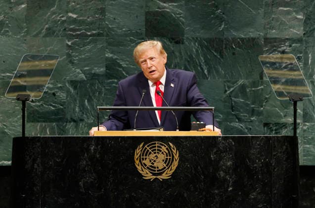 United States President Donald Trump speaks at the United Nations General Assembly 81st session General Debate at the UN Headquarters on Tuesday, September 22, 2026 in New York City.  NYP20260922126 JOHNxANGELILLO