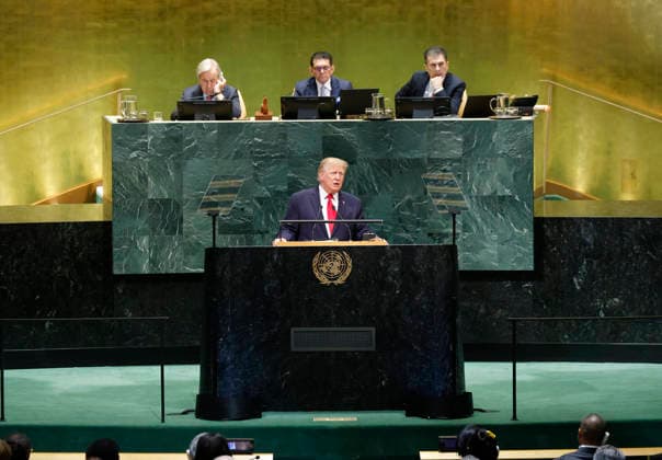 United States President Donald Trump speaks at the United Nations General Assembly 81st session General Debate at the UN Headquarters on Tuesday, September 22, 2026 in New York City.  NYP20260922127 JOHNxANGELILLO