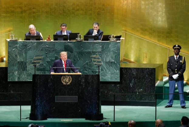 United States President Donald Trump speaks at the United Nations General Assembly 81st session General Debate at the UN Headquarters on Tuesday, September 22, 2026 in New York City.  NYP20260922130 JOHNxANGELILLO