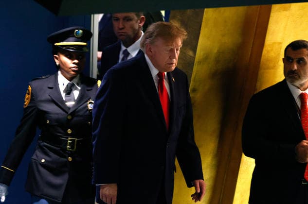 President of the United States Donald Trump arrives at the UN General Assembly 81st session General Debate in UN General Assembly Hall at the United Nations Headquarters on Tuesday, September 22, 2026 in New York City.  NYP202609224013 PETERxFOLEY