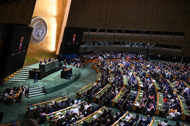 US President Donald Trump NEW YORK, UNITED STATES - SEPTEMBER 22: US President Donald Trump delivers a speech during the 81st session of the United Nations General Assembly at United Nations Headquarters in New York, United States, on September 22, 2026. Mehmet Ali Ozcan Anadolu New York United States. Editorial use only. Please get in touch for any other usage.  Copyright: x2026xAnadoluxMehmetxAlixOzcanx