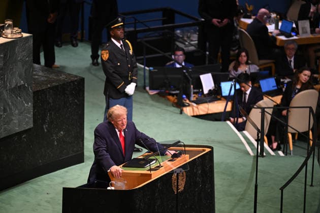 US President Donald Trump NEW YORK, UNITED STATES - SEPTEMBER 22: US President Donald Trump delivers a speech during the 81st session of the United Nations General Assembly at United Nations Headquarters in New York, United States, on September 22, 2026. Mehmet Ali Ozcan Anadolu New York United States. Editorial use only. Please get in touch for any other usage.  Copyright: x2026xAnadoluxMehmetxAlixOzcanx