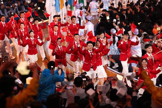 (260922) -- SHANGHAI, Sept. 22, 2026 -- Members of Chinese delegation attend the opening ceremony of the 48th WorldSkills Competition in east China s Shanghai, Sept. 22, 2026. The 48th WorldSkills Competition opened in Shanghai on Tuesday evening, with 1,385 competitors from 68 countries and regions vying in 64 skill events. ) CHINA-SHANGHAI-WORLDSKILLS COMPETITION-OPENING CEREMONY (CN) JinxLiwang 