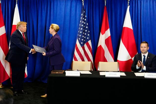 U.S., Denmark, Greenland: Prime Minister Mette Frederiksen, Greenland’s head of government Jens Frederik Nielsen, and U.S. President Donald Trump during the signing ceremony at the UN building in New York on Tuesday, September 22, 2026. Photo by Mads Claus Rasmussen, Scanpix 2026, New York, Denmark  Copyright: MadsxClausxRasmussenx spdk20260922-173137-L