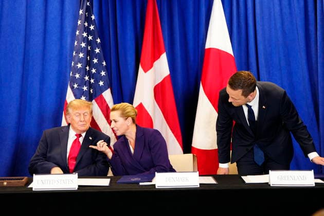 U.S., Denmark, Greenland: Prime Minister Mette Frederiksen, Greenland’s head of government Jens Frederik Nielsen, and U.S. President Donald Trump during the signing ceremony at the UN building in New York on Tuesday, September 22, 2026. Photo by Mads Claus Rasmussen, Scanpix 2026, New York, Denmark  Copyright: MadsxClausxRasmussenx spdk20260922-173240-L