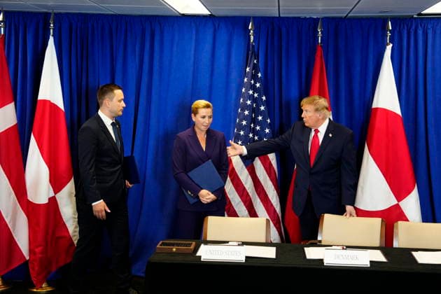 U.S., Denmark, and Greenland: Prime Minister Mette Frederiksen, Greenland’s Premier Jens Frederik Nielsen, and U.S. President Donald Trump during the signing ceremony at the UN building in New York on Tuesday, September 22, 2026. Photo by Mads Claus Rasmussen, Scanpix 2026, New York, Denmark  Copyright: MadsxClausxRasmussenx spdk20260922-173006-L