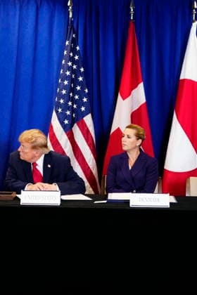 U.S., Denmark, Greenland: Prime Minister Mette Frederiksen, Greenland’s head of government Jens Frederik Nielsen, and U.S. President Donald Trump during the signing ceremony at the UN building in New York on Tuesday, September 22, 2026. Photo by Mads Claus Rasmussen, Scanpix 2026, New York, Denmark  Copyright: MadsxClausxRasmussenx spdk20260922-173608-L