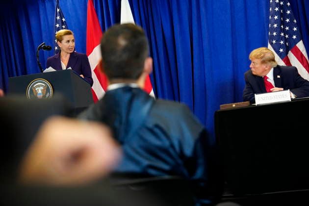 U.S., Denmark, and Greenland: Prime Minister Mette Frederiksen, Greenland’s government leader Jens Frederik Nielsen, and U.S. President Donald Trump during the signing ceremony at the UN building in New York on Tuesday, September 22, 2026. Photo by Mads Claus Rasmussen, Scanpix 2026, New York, Denmark  Copyright: MadsxClausxRasmussenx spdk20260922-173257-L
