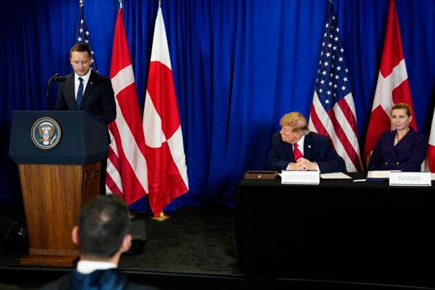 U.S., Denmark, Greenland: Prime Minister Mette Frederiksen, Greenland’s head of government Jens Frederik Nielsen, and U.S. President Donald Trump during the signing ceremony at the UN building in New York on Tuesday, September 22, 2026. Photo by Mads Claus Rasmussen, Scanpix 2026, New York, Denmark  Copyright: MadsxClausxRasmussenx spdk20260922-173725-L