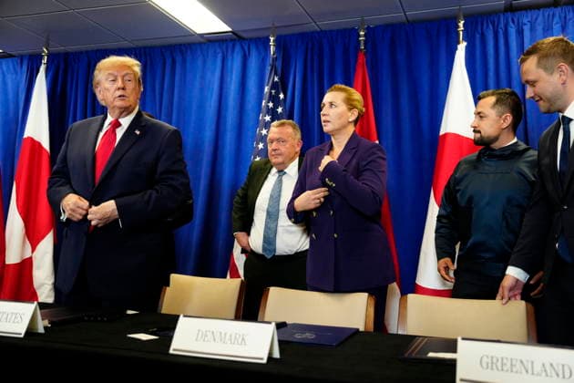 U.S. Prime Minister Mette Frederiksen, Greenland s government leader Jens Frederik Nielsen, and U.S. President Donald Trump during the signing ceremony at the UN building in New York on Tuesday, September 22, 2026. Photo by Mads Claus Rasmussen, Scanpix 2026, New York, Denmark  Copyright: MadsxClausxRasmussenx spdk20260922-174222-L