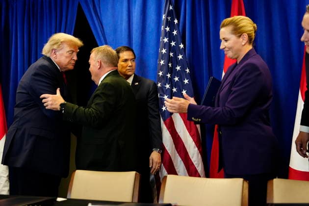 U.S., Denmark, Greenland: Prime Minister Mette Frederiksen, Greenland’s head of government Jens Frederik Nielsen, and U.S. President Donald Trump during the signing ceremony at the UN building in New York on Tuesday, September 22, 2026. Photo by Mads Claus Rasmussen, Scanpix 2026, New York, Denmark  Copyright: MadsxClausxRasmussenx spdk20260922-174216-L