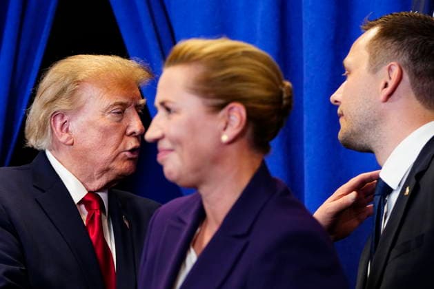 U.S., Denmark, Greenland: Prime Minister Mette Frederiksen, Greenland’s head of government Jens Frederik Nielsen, and U.S. President Donald Trump during the signing ceremony at the UN building in New York on Tuesday, September 22, 2026. Photo by Mads Claus Rasmussen, Scanpix 2026, New York, Denmark  Copyright: MadsxClausxRasmussenx spdk20260922-174319-L