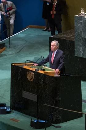 United Nations General Assembly United Nations Secretary-General Antonio Guterres speaks during the 81st United Nations General Assembly at UN Headquarters in New York, United States, on Tuesday, September 22, 2026. new york united nations NY united states Copyright: xWILLIAMxVOLCOVx