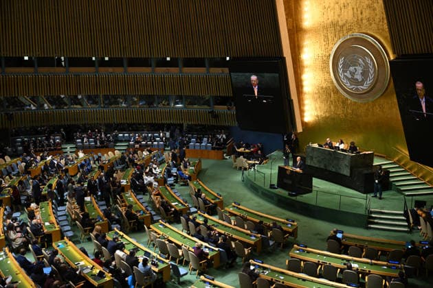 Turkish President Recep Tayyip Erdogan addresses UN General Assembly in New York NEW YORK, UNITED STATES - SEPTEMBER 22: Turkish President Recep Tayyip Erdogan addresses the 81st session of the United Nations General Assembly, which brings together leaders and senior representatives of UN member states in New York, United States, on September 22, 2026. Mehmet Ali Ozcan Anadolu New York United States. Editorial use only. Please get in touch for any other usage.  Copyright: x2026xAnadoluxMehmetxAlixOzcanx