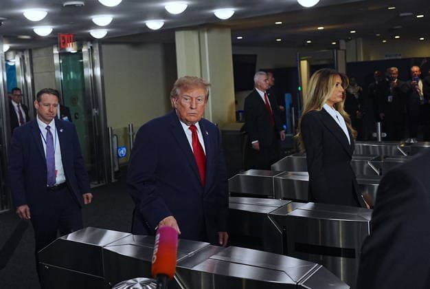 US President Trump attends United Nations General Assembly in New York NEW YORK, UNITED STATES - SEPTEMBER 22: US President Donald Trump and First Lady Melania Trump arrive for the 81st session of the United Nations General Assembly at the UN headquarters in New York, United States on September 22, 2026. Selcuk Acar Anadolu New York United States. Editorial use only. Please get in touch for any other usage.  Copyright: x2026xAnadoluxSelcukxAcarx