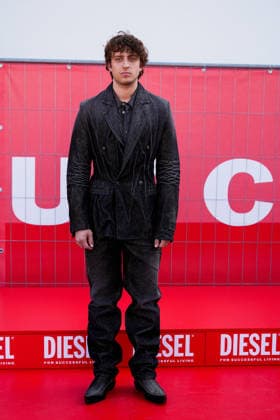 IPA88833508 - Milan, Milan Women™s Fashion Week Spring Summer 2027 - Diesel fashion show - guests - Pictured: Sangiovanni, singer  Copyright: xRiccardoxGiordanox xRiccardoxGiordanox IPA88833508