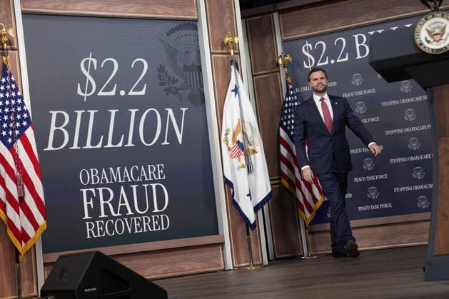 Vice President JD Vance arrives for a news conference on Medicare at the Eisenhower Executive Office Building at the White House in Washington DC on September 22, 2026.  WAX20260922905 YurixGripas