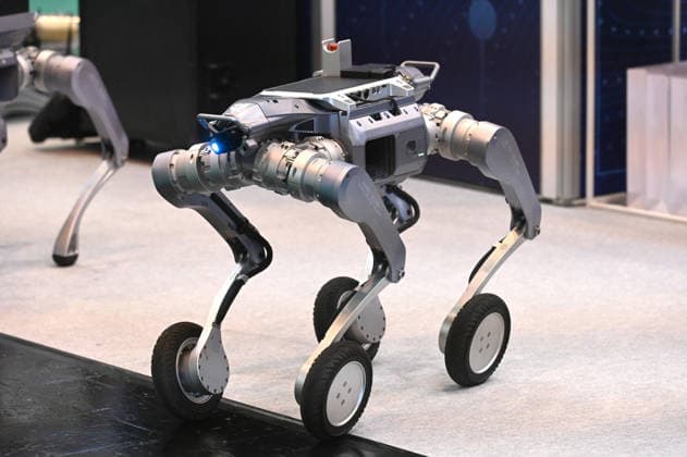 Model of a robotic dog, reconnaissance, EUDEX Euro Defense Expo trade show, on September 22, 2026, at Messe Essen in Germany